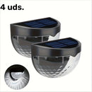 Juego de 4 luces solares para pared, luces LED exteriores para iluminación, material ABS, energía solar con batería de níquel, voltaje de operación ≤36V, para jardín, patio, balcón y escalones