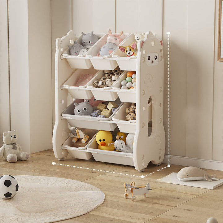 Armario de Pared Plástico Blanco con Cajones y Estantes Multinivel - Organizador de Alta Capacidad para Peluches, Libros, Muebles de Sala, Diseño Divertido