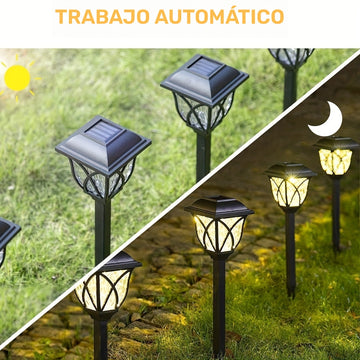 Lámpara solar para jardín, decoración exterior, luz solar nueva para patio, jardín, villa, césped, habitación (7 piezas)