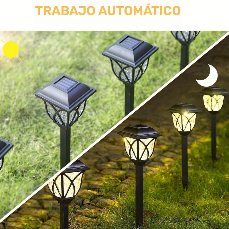 Lámpara solar para jardín, decoración exterior, luz solar nueva para patio, jardín, villa, césped, habitación (7 piezas)