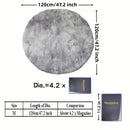 1pc Alfombra Redonda de Peluche para Suelo - Antideslizante y Lavable en Máquina, 100% Poliéster, Gris Claro y Grisáceo, Tamaños 79.76/119.89/159.77 cm para Dormitorio y Sala de Estar, Decoración del Hogar