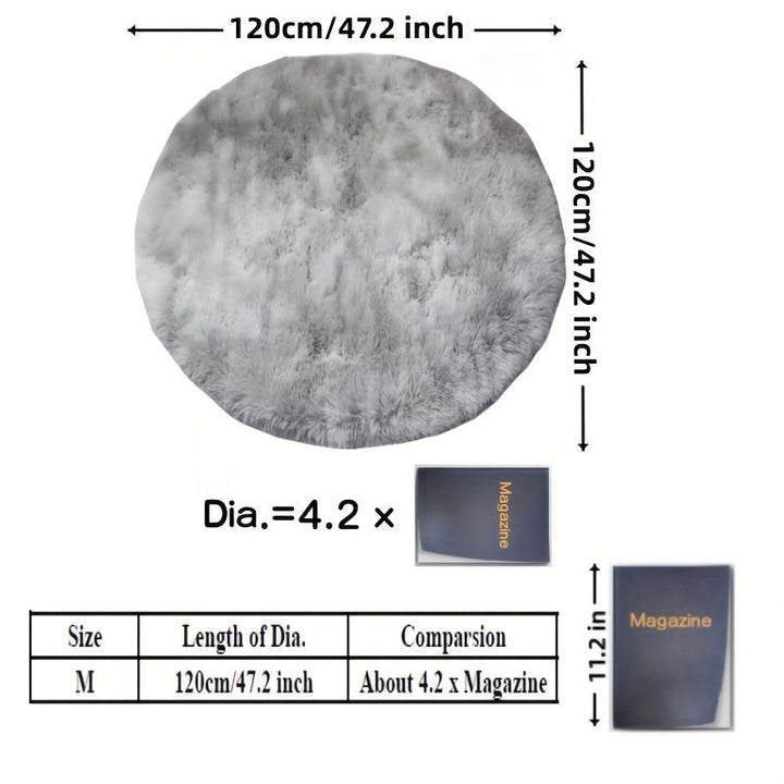 1pc Alfombra Redonda de Peluche para Suelo - Antideslizante y Lavable en Máquina, 100% Poliéster, Gris Claro y Grisáceo, Tamaños 79.76/119.89/159.77 cm para Dormitorio y Sala de Estar, Decoración del Hogar