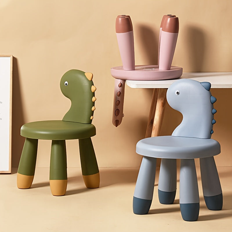 Taburete Pequeño con Forma de Dinosaurio - Versátil para Cambiar Zapatos y Banqueta Decorativa para la Entrada, Mueble de Plástico de Estilo Clásico para el Hogar
