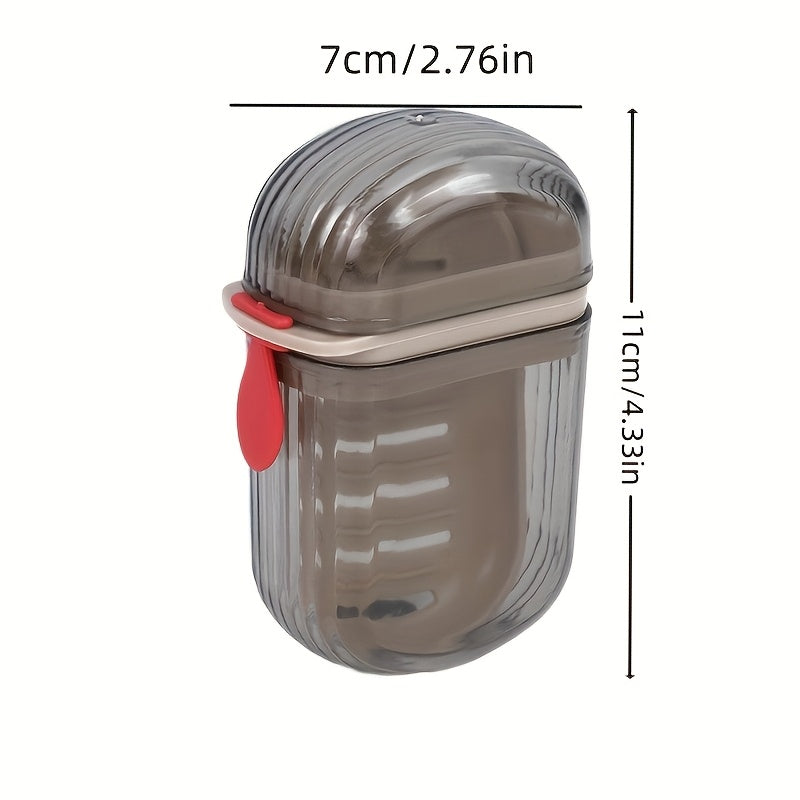 1 mini caja de jabón portátil, doble sellado, sin fragancia, material plástico, diseño con drenaje, ideal para viajes y uso en el hogar