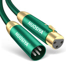 Cable XLR macho a hembra Nuosiya, 1 unidad, cable balanceado de 3 pines con conectores dorados, ideal para micrófonos, amplificadores, DMX 512, mezcladoras - 6.6 m (21.7 pies) de largo, para grabación y presentaciones en vivo, equipo de sonido en vivo |