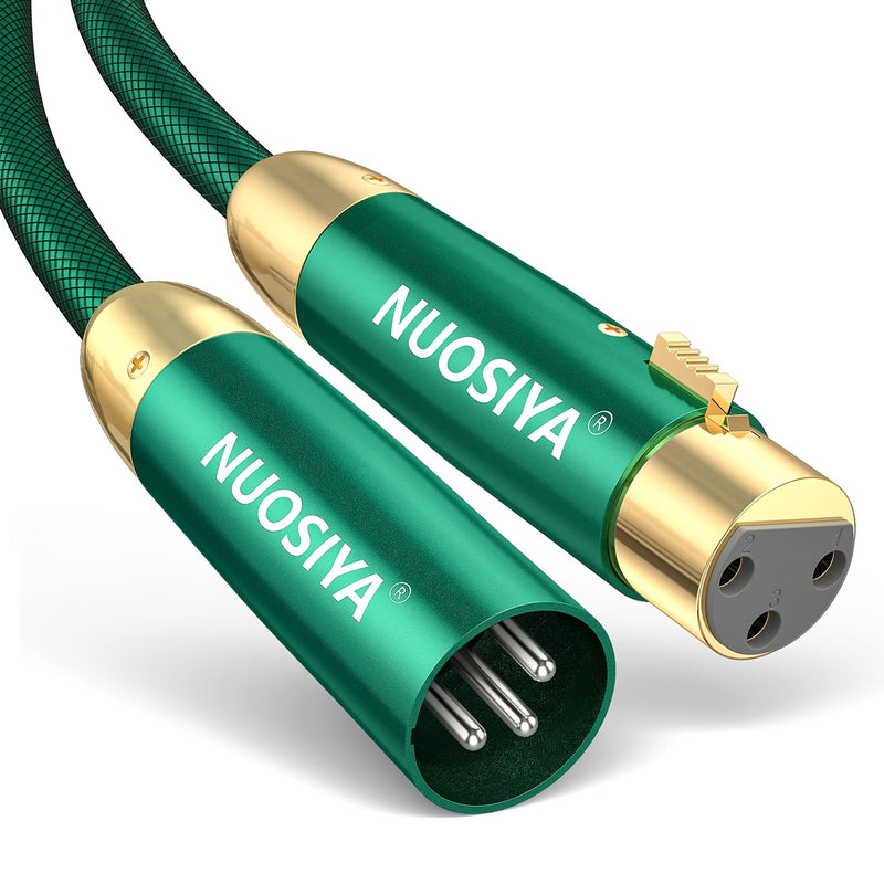 Cable XLR macho a hembra Nuosiya, 1 unidad, cable balanceado de 3 pines con conectores dorados, ideal para micrófonos, amplificadores, DMX 512, mezcladoras - 6.6 m (21.7 pies) de largo, para grabación y presentaciones en vivo, equipo de sonido en vivo |