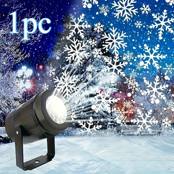 Luz de proyección de copos de nieve alimentada por USB - Iluminación de escenario LED festiva para Navidad y Pascua, decoración de fiestas para interiores y exteriores con escena de maravilla de invierno, luces de cuerda para jardines