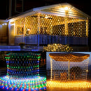 298.7cm*201.17cm 192LED Red de luces LED alimentada por energía solar, luces de malla solar, luces de red para arbustos, 8 modos, eficiente en energía para jardín, patio, pared, boda, Navidad, Halloween y decoración al aire libre, decoración festiva