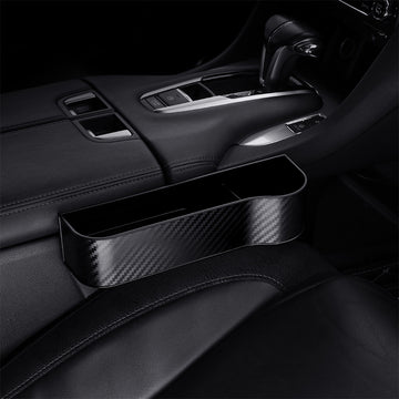 Organizador de huecos de asiento de coche con soporte para tazas - Caja de almacenamiento ligera de ABS para bolsillos laterales de consola, accesorio de asiento delantero para una organización mejorada, almacenamiento de coche