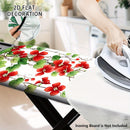 Fundas Lavables para Tabla de Planchar con Decoración Floral - Flores Rojas Elegantes y Hojas Verdes, Ajuste Universal para la Mayoría de Mesas de Planchado Estándar, Accesorio para Sala de Lavandería, No Incluye Mesa, Diseño Vibrante, Fácil Instalación,