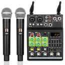 Máquina de 4 vías con micrófono inalámbrico profesional con ecualizador USB inalámbrico con efectos DSP para presentaciones en casa, escenario y KTV GT4