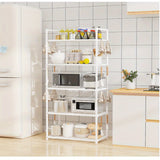 Estantería de Almacenamiento Plástica Ajustable y Apilable de 4 Niveles para Uso Pesado - Diseño de Estantes Abiertos, Organizador Duradero Moderno para Cocina y Garaje para Utensilios, Ollas, Sartenes - Estantería de Pie Ahorradora de Espacio