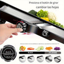 Picadora y Cortador de Verduras Manual TEMMYS con Cuchillas Ajustables de Acero Inoxidable - Rallador Multifuncional para Frutas, Papas, Tomates, Cebollas - Incluye Cepillo de Limpieza, , Esenciales de Cocina