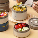 Juego de 2/3 capas de loncheras aislantes de acero inoxidable con cubiertos y bolsas térmicas - Contenedor portátil hermético, caja bento segura para microondas, incluye tazones para sopa - La mejor opción para oficina, camping o regreso al cole