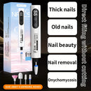 Afilador de uñas profesional para uñas gruesas, uñas viejas, belleza de uñas, extracción de uñas, onicomicosis - Recargable por USB con 4 cabezales de afilado, pantalla digital, diseño blanco y azul, afilador de uñas para uñas gruesas, salud de las uñas,