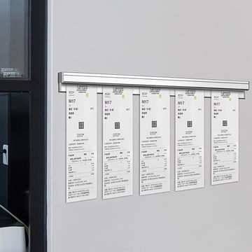 Sujetador de recibos de pared de aleación de aluminio - Organizador multiranura para cocina de restaurante, porta tickets de metal duradero con diseño ahorrador de espacio, fácil instalación para servicio de alimentos y uso comercial, acabado metálico el