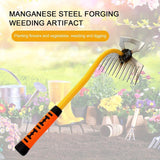 Rastrillo Multiusos de Alta Resistencia con Cabeza Afilada - Mango Ergonómico Antideslizante, Herramienta de Deshierbe para Jardín y Granja, Uso en Interiores/Exteriores - Eliminación Duradera de Malezas en Céspedes, Macizos Florales, Jardines, Diseño Co