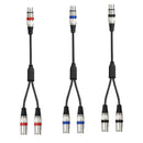 1pc Divisor de Audio Profesional XLR, Cable Adaptador Macho a Hembra de 19.69", Compatible con Mezclador, Cámara, Amplificador, Caja de Sonido, Micrófono, Amplificador de Potencia - Metal, Negro/Rojo/Azul, para PC