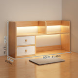 Un conjunto de estanterías para escritorio, ideal para organizar libros y otros artículos en tu escritorio de computadora, con una solución de almacenamiento versátil que se adapta bien a las estaciones de trabajo de computadora.