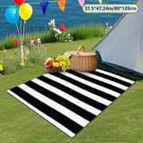 Estampado digital 2D plano con patrón de rayas, alfombra decorativa de estilo simple, alfombrilla de interior para RV, alfombrilla de tienda, alfombrilla de patio, alfombrilla de bienvenida, alfombrilla de camping, adecuada para camping al aire libre, se