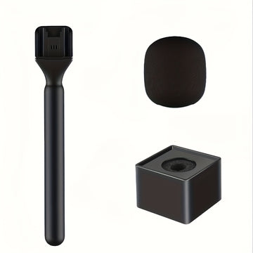 Adaptador de micrófono portátil, adaptador de instalación de mango de micrófono, adaptador conveniente para grabación de entrevistas y creación de contenido, juego de adaptadores de collar inalámbrico para DJI y RODE, cubierta de esponja de micrófono/man