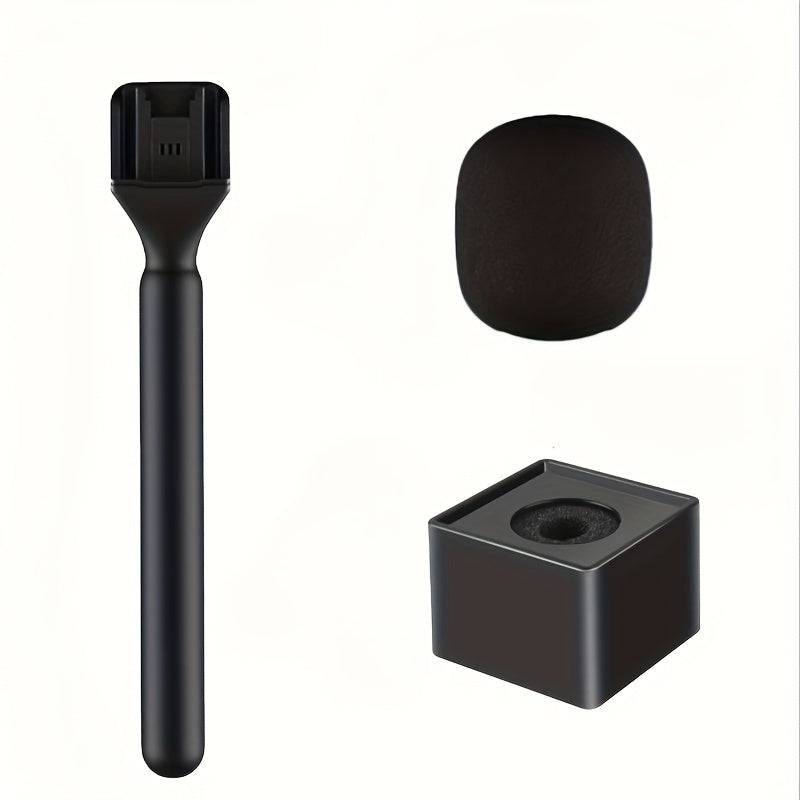 Adaptador de micrófono portátil, adaptador de instalación de mango de micrófono, adaptador conveniente para grabación de entrevistas y creación de contenido, juego de adaptadores de collar inalámbrico para DJI y RODE, cubierta de esponja de micrófono/man