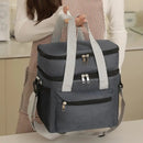 Bolsa de almuerzo aislada grande, de doble capa, impermeable y reutilizable, adecuada para pícnic, viajes, oficina. Diseño multi-funcional para llevar al hombro o de mano, regreso a la escuela.