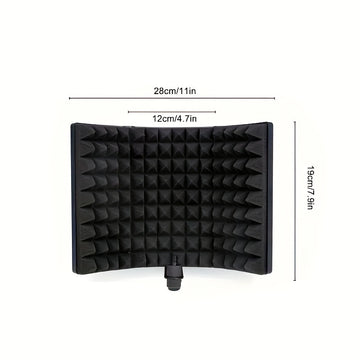 Pantalla de Absorción de Sonido de Espuma de Alta Densidad para Grabación Vocal, Micrófono de Reducción de Ruido con Paneles Acústicos Negros, Compatible con Todos los Micrófonos de Condensador, Equipo de Estudio para Voces Más Claras, Micrófono para Can