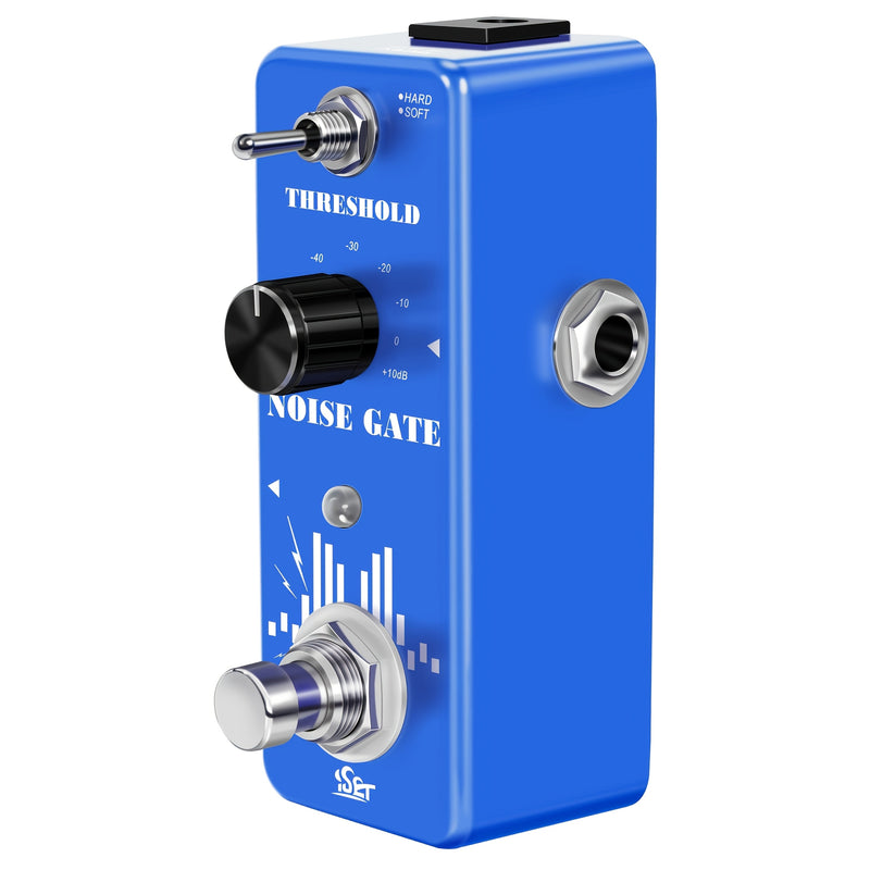 Pedal de Puerta Antiruido para Guitarra Eléctrica - Alimentado por USB con Perillas de Volumen y Tono, Procesamiento Simultáneo Analógico y Digital para Reducción de Ruido y Claridad, Diseño Audaz en Azul/, Equipo Musical, Electrónica de Alta Calidad, Co