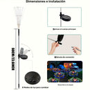 Luces de fuegos artificiales solares - 60/200/300/420 LED, IP65 y duraderas, 8 modos de luz, ideales para caravanas, patios, camping, bodas y decoraciones navideñas, iluminación festiva al aire libre | Diseño vibrante de fuegos artificiales | Luces solar