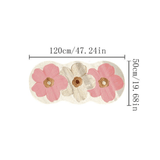 Alfombra floral esponjosa de poliéster, 1000g, 10mm de grosor, para dormitorio, uso en interiores, lavable a máquina, antideslizante, forma irregular
