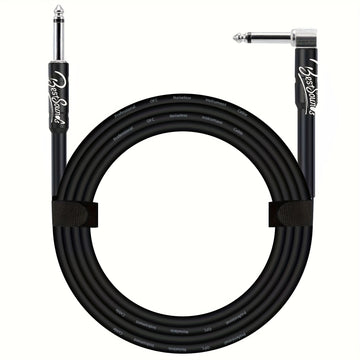 Cable de Guitarra Eléctrica Duradero de 10ft/20ft - Cable de Instrumento Macho a Hembra con Conectores de 1/4", Cable Redondo Flexible para Bajo, Teclado y Amplificador de Audio - Negro con Bandas de Goma Organizadoras, Accesorios para Guitarra Eléctrica