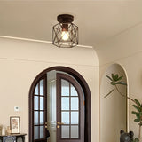 Araña de techo estilo industrial retro rural con base para bombilla E27 para pasillo, cocina, entrada y escalera (sin bombilla)