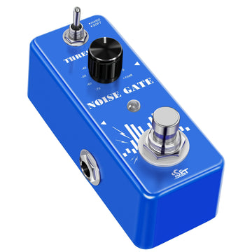 Pedal de Puerta Antiruido para Guitarra Eléctrica - Alimentado por USB con Perillas de Volumen y Tono, Procesamiento Simultáneo Analógico y Digital para Reducción de Ruido y Claridad, Diseño Audaz en Azul/, Equipo Musical, Electrónica de Alta Calidad, Co