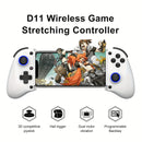 Controlador de juego móvil MAGIC BLOCK con joystick de efecto de campo, juego de palanca inalámbrica multiplataforma para inalámbrico 5.2, diseño ergonómico, prevención de tendinitis Turbo/Macro, palanca de juego telescópica de vibración dual (negro/blan