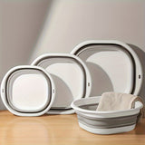 Baño Portátil Plegable para Manos y Pies - Tubería Cuadrada de Plástico Colapsable para Viajes, Hogar y Lavandería - Sin Olores, Ligero, Duradero, Almacenamiento Compacto, Paredes Resistentes