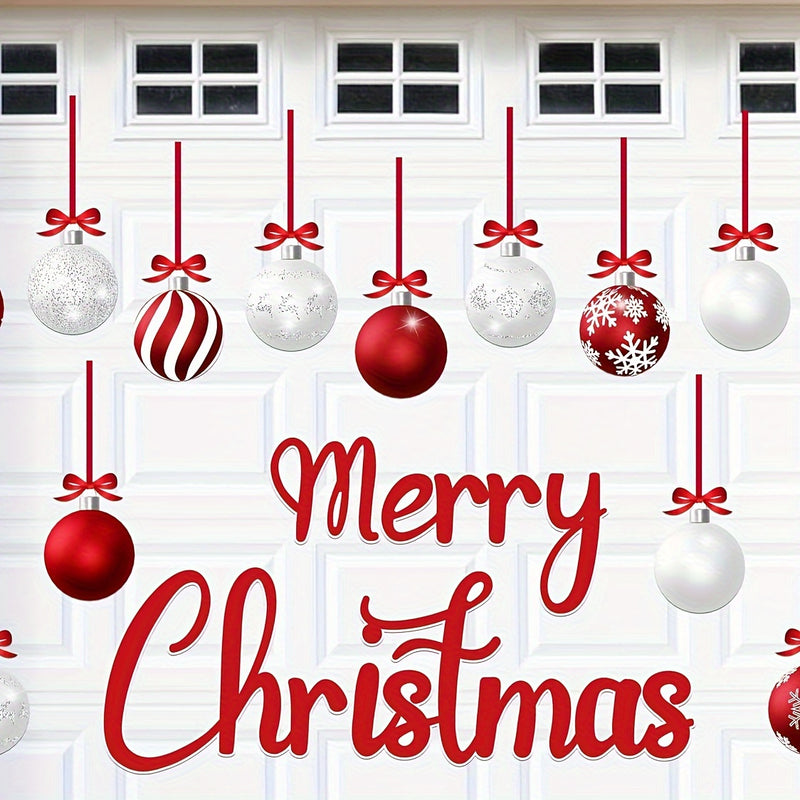 31piezas Decoraciones de Navidad para Puertas de Garaje Magnetas - Bola de Navidad Feliz Fiestas Refrigerador Cocina Decoración - Decoraciones de Navidad - Selección Polichromática