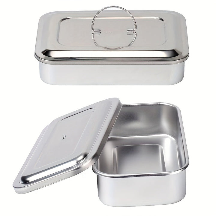 Bandeja de desinfección de acero inoxidable gruesa con tapa y mango, caja cuadrada para desinfectar herramientas de manicura