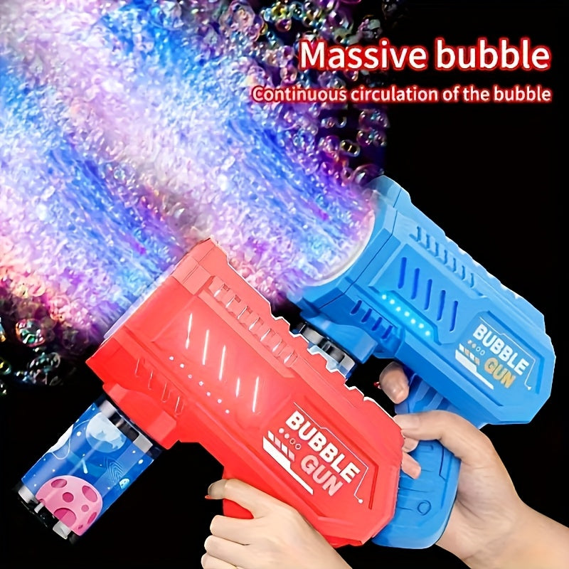 Pistola de burbujas LED - Máquina de burbujas eléctrica, ideal para fiestas al aire libre, bodas, jardines, playas y diversión en la piscina - Máquina de burbujas luminosa totalmente automática LVD, perfecta para festivales y regalos de cumpleaños. Pilas