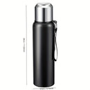 Vaso Aislante de Acero Inoxidable, Tetera Grande con Separación de Agua, Taza Portátil para Viaje en Coche con Asa, Botella de Agua Reutilizable y Multifuncional para Exteriores, Solo Lavado a Mano