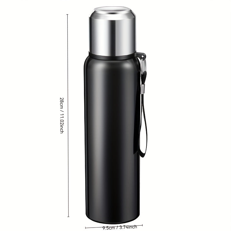 Vaso Aislante de Acero Inoxidable, Tetera Grande con Separación de Agua, Taza Portátil para Viaje en Coche con Asa, Botella de Agua Reutilizable y Multifuncional para Exteriores, Solo Lavado a Mano