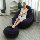 1pc Sofá Cmodo de Flocking Inflable con Reposapiés, Material de Plástico, Adecuado para Diferentes Tipos de Habitaciones, con Diseño Plegable Portátil, Puede ser Utilizado para Oficina en Casa