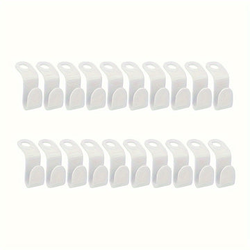 20 piezas de conectores de plástico de moda para perchas de ropa, organizador de pared que ahorra espacio, solución de almacenamiento elegante para el armario, accesorios de gancho duraderos para uso doméstico y de cocina, ganchos utilitarios