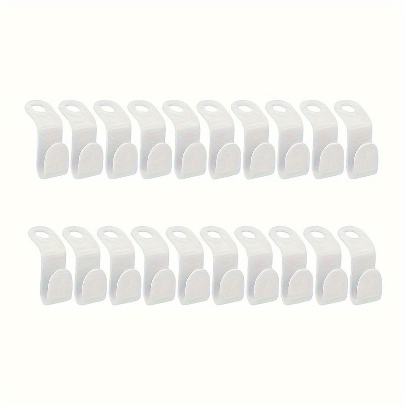20 piezas de conectores de plástico de moda para perchas de ropa, organizador de pared que ahorra espacio, solución de almacenamiento elegante para el armario, accesorios de gancho duraderos para uso doméstico y de cocina, ganchos utilitarios