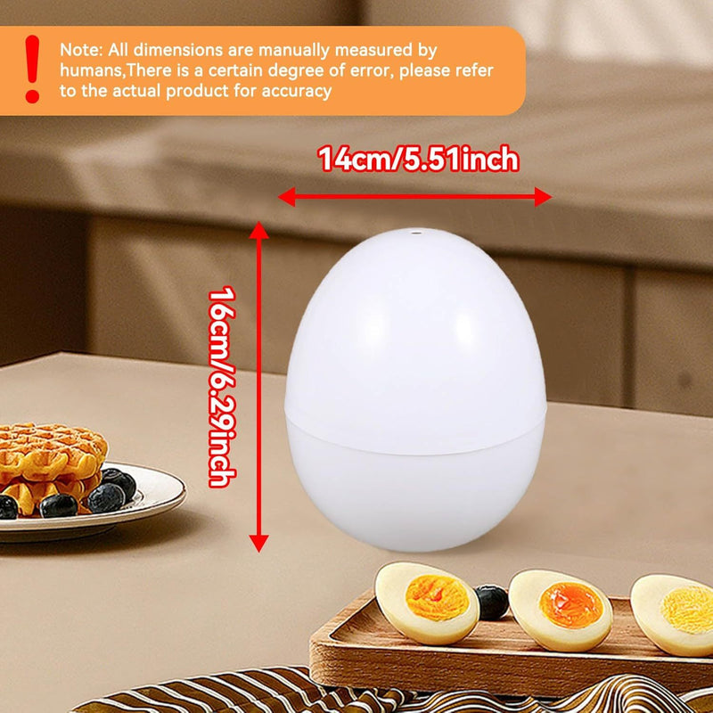 1 pieza de hervidor de huevos de aguas termales para casa, puede ser utilizado en el microondas para hervir 4 huevos al mismo tiempo, equipado con tapa selladora de rosca y separador para viajes en RV, hervidor portátil.