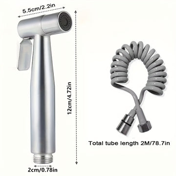 Kit de Ducha Manual de Acero Inoxidable con Manguera de 4.8 Pulgadas y Soporte de Pared - Boquilla Autolimpiable, Impermeable y Resistente, Ideal para Baño, Aseo de Mascotas, Diseño Moderno | Estructura Duradera, Accesorio para Ducha
