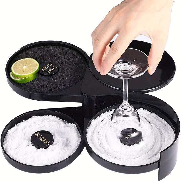 1 pieza de escurridor de cóctel de 3 niveles, herramienta de bar negra de plástico con esponja, sin contacto con alimentos, para margaritas, bloody marys, gimlets - Accesorio para bartender