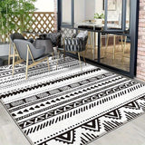 Alfombra de Terciopelo/853g/m² Poliéster Lujo Ligero Minimalista con Patrón Geométrico para Balcón y Jardín, Ultra Suave Antideslizante Toque Francés, Experiencia de Elegancia Sofisticada en Crema, Diseño Moderno a Rayas, Lavable a Máquina Tejido Plano L