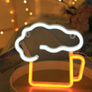 Letrero de cerveza LED con USB y batería, ideal para bares en casa, garajes, patios y cuevas de hombre, decoración de pared vibrante, regalo perfecto para novios