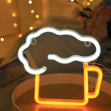Letrero de cerveza LED con USB y batería, ideal para bares en casa, garajes, patios y cuevas de hombre, decoración de pared vibrante, regalo perfecto para novios